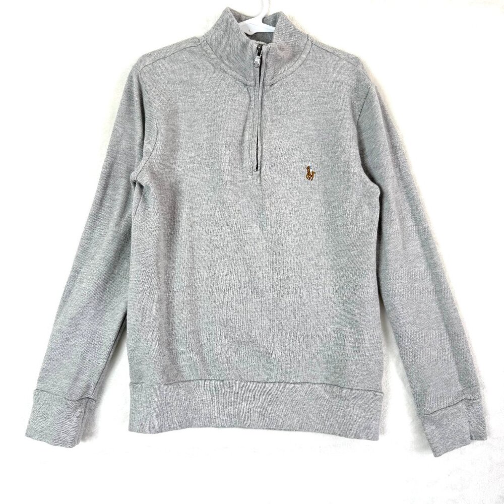 Polo Ralph Lauren Quarter Zip Lightweight Long Sleeve Shirt Boys S 8 Gray